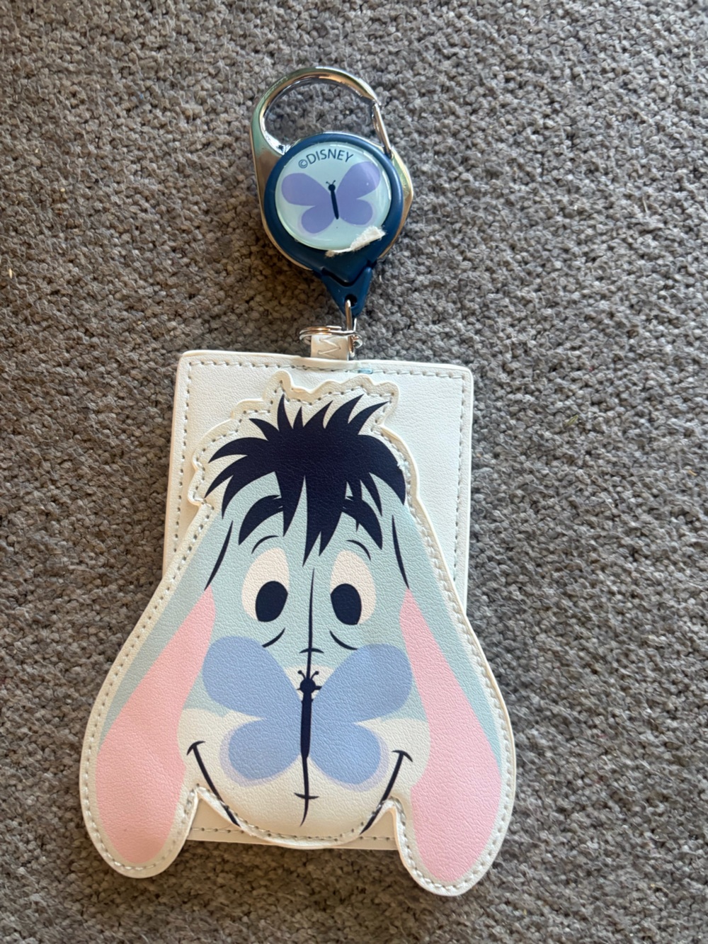 Loungefly Disney Winnie The Pooh Eeyore Butterfly Retractable Lanyard ID Holder - Picture 1 of 2